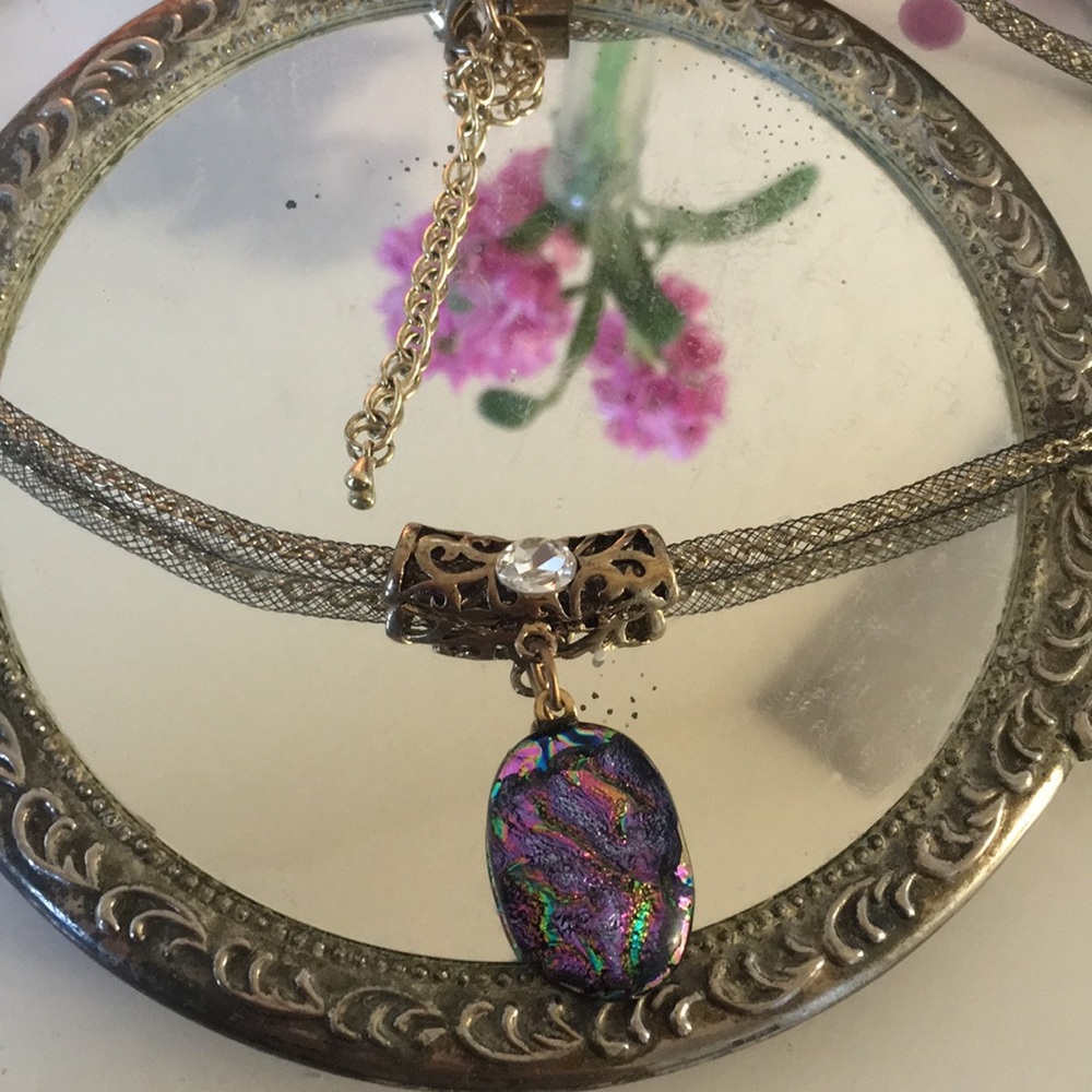 Handmade Purple&Gold Necklace